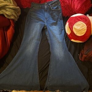 Women's Flared Blue Jeans